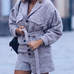 Oversized tweed jacket Zara Size S